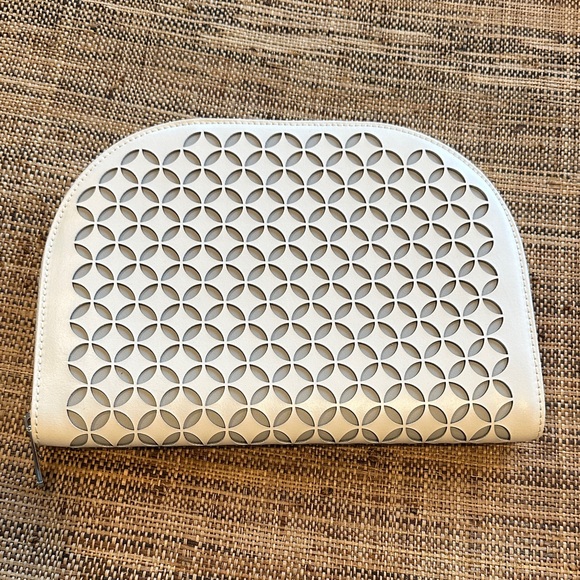 LUGANO Leather/Suede Travel Jewelry Case Cream/Gray SZ 10” x 7” NEW WITHOUT TAGS - Picture 1 of 4